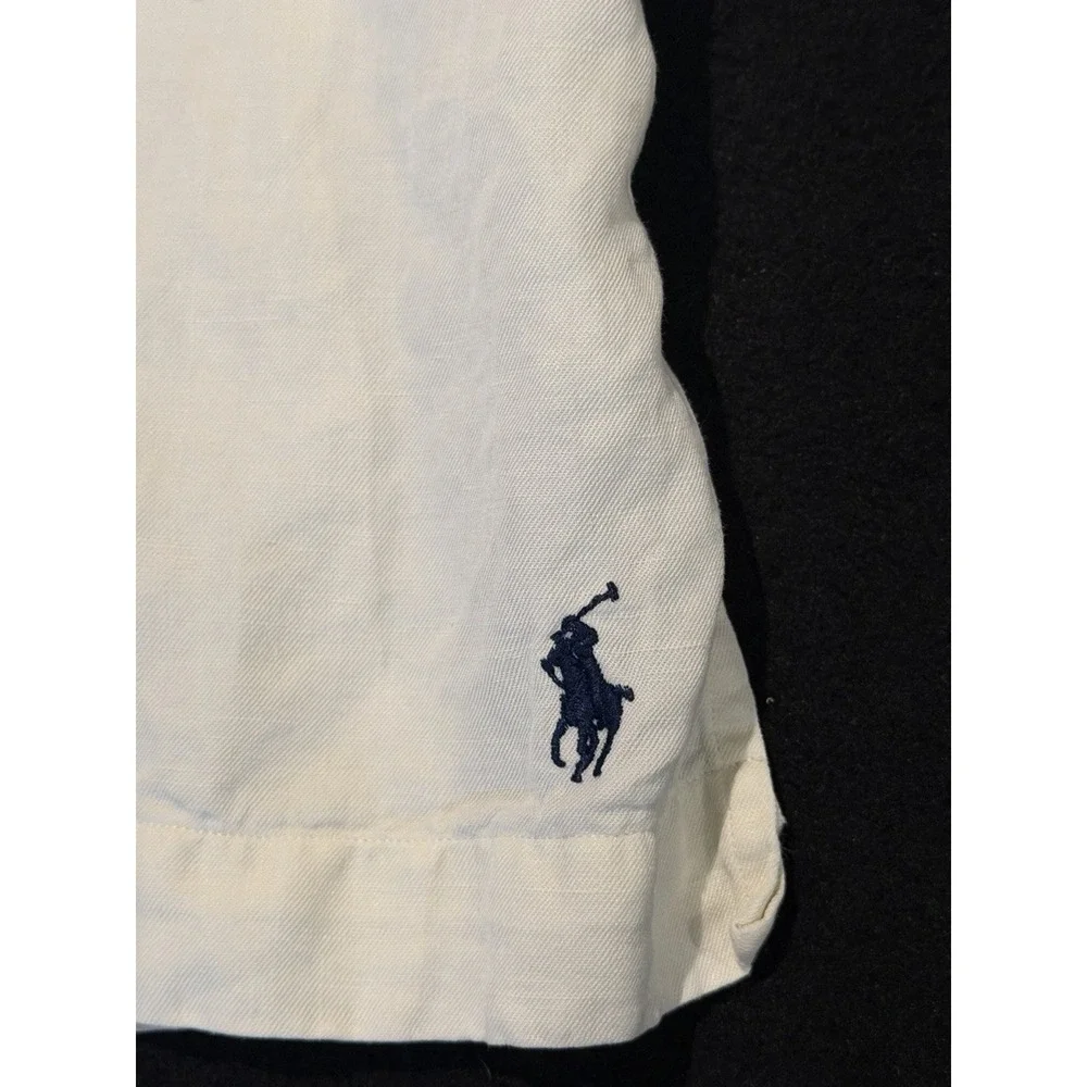 Polo Ralph Lauren Silk Linen Blend Caldwell Loop Collar Long Sleeve Mens Large